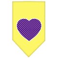 Unconditional Love Purple Swiss Dot Heart Screen Print Bandana Yellow Large UN797469